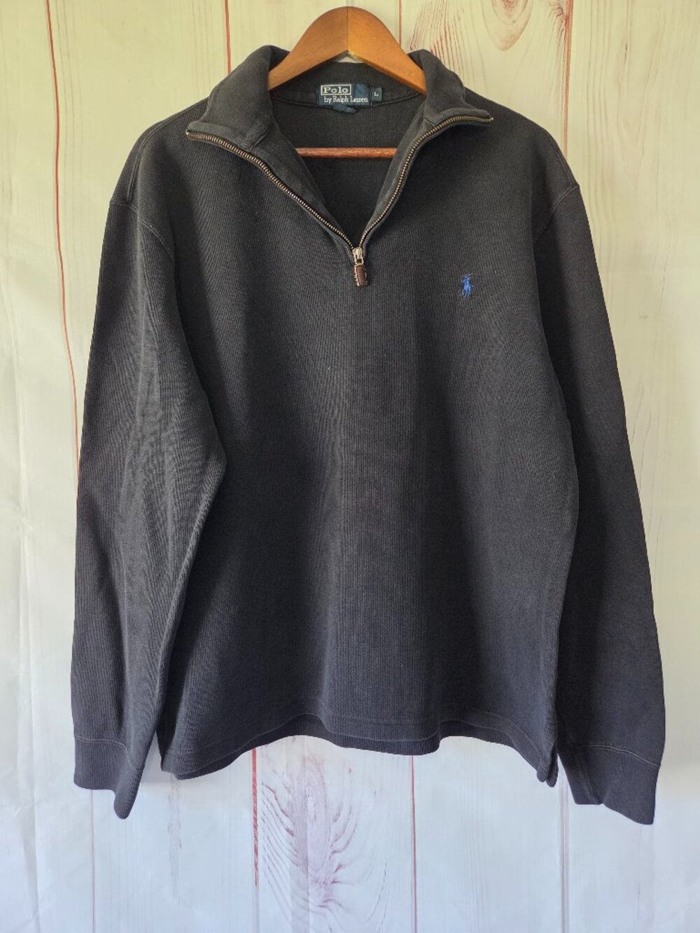 Polo Ralph Lauren 100% Cotton Quarter-zip Vintage Pullover Sweater, Men’s L